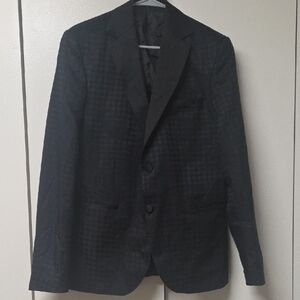 Elegant Black Houndtooth Blazer for Men